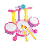 Mini dž&auml;ss trummi komplekt, V&auml;rviline muusikainstrumentide komplekt, Beebi hariduslikud instrumendid M&auml;nguasjad lastele Mikrofon &Otilde;ppetegevused Kingitus roosa