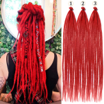 26 S&uuml;nteetilised Punased Heegeldatud Dreadlock Pikendused 100% K&auml;sitsi Valmistatud &Uuml;heotsalised Dreads Reggae Stiilis T&uuml;drukutele(10 s&auml;rki/tk, 3 tk) 26inches oranž