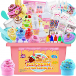 Funewest Mini J&auml;&auml;tise Slime Komplekt T&uuml;drukutele, Koheva V&otilde;i Slime Valmistamise Komplekt Pilve- ja Mulli Slime, DIY Slime Komplekt &Uuml;le 40 Osa, Vanusele 8-12, L&otilde;bus
