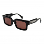 Vivienne Westwood Peegeljalaga Kujundatud Saturni Logoga Ruudukujulised P&auml;ikeseprillid Unisex P&auml;ikeseprillid Mustad VW5089-1-001 51,Black