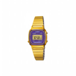 Casio YOUTH seeria-metallist v&auml;ike ruudukujuline, igap&auml;evaselt veekindel, kvartsmehhanismiga, roostevabast terasest rihm, Jaapani ja Korea kell, 30,3 mm meeste LA670WGA-6 kuld
