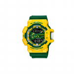 Casio LCD/osuti kahekordse n&auml;iduga seeria Julge kontrastsusega v&auml;rv Sportlik Veekindel Brasiilia v&auml;rv Intuitiivne t&ouml;&ouml; P&ouml;&ouml;rlev kroon Suur GA-400CS-9APR roheline