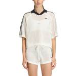adidas Originals heegeldatud polo t-s&auml;rk, naturaalvalge, naistele, KC6490 XL