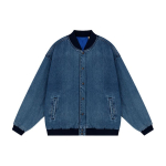 Levis SS21 baseballkraega &uuml;herealine kahepoolne vabaaja teksajakk Meeste jakid Sinine A1941-0000 S blue