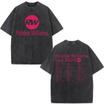 Robbie Williams Live Pw Tour Vintage Pesuga T-s&auml;rk Mehed Naised Suvine O-kaelusega T-s&auml;rgid Mood Harajuku L&uuml;hikeste Varrukatega T-s&auml;rgid L gray