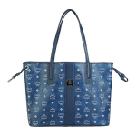 MCM Visetos Logo Disainiga T&otilde;mblukuga K&auml;ekott Naistele Sinine MWPFSLR031F001 Basic Set (Bag+Dust Bag)