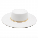 Must Suure &Auml;&auml;rega Kiriku Derby Topeltk&uuml;bar Metallketiga Kaunistatud &Uuml;hev&auml;rviline Vilt Fedora M&uuml;ts Villane Peo Hasartm&auml;ngija Jazz Cap 56-58CM valge