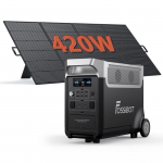 FOSSiBOT F3600 elektrigeneraator ja 420W p&auml;ikesepaneel, 3600W LiFePO4 aku, p&auml;ikesegeneraator kodudesse/telkimiseks/haagissuvilatesse