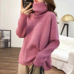 Mood Uus Vaba &Uuml;hev&auml;rviline K&otilde;rge Kaelusega Kampsun Naised S&uuml;gis ja Talv Slim Vabaaja Naiste Kootud Kampsun Pikkade Varrukatega Vintage Džemper 25248 One Size