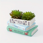 1 tk loominguline 3-kihiline keraamiline raamatvaas, retro raamatukujuline vaas, ainulaadne kodukaunistus keraamiline lillepott, sobib elutuppa, riiulile, kaminasimsile Book Vase