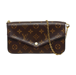 [Kasutatud] Felicie Pochette Classic Monogram Kattega L&otilde;uend ja Nahk Kolm-&uuml;hes Kettkotiga - V&auml;ga Hea #171FCFL ONE SIZE black