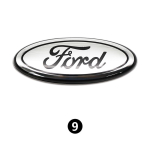 Ford Metall K&otilde;ik Suurused Logo For Focus Mondeo Edge Ecosport Fiesta Fusion Tagumine Pagasiruumi Embleem Metallist Kate Kleebis M&auml;rk Klassikaline Sinine 14.5X5.8cm