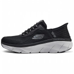 Skechers D'Lux Walker 2.0 Slip-Ins Meeste Kang S&uuml;nteetiline Nahk Polsterdatud Jooksujalatsid Must Hall 232446-BKGY 39