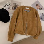 Naiste l&uuml;hike jope Korea kaameli moe pikkade varrukatega lennu&uuml;likond Harajuku &uuml;herealised lahtised naiste vintage mantlid S