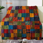 Vintage lapitekk-stiilis viskepadi - Maal&auml;hedase lillemustriga pehme tekk sooja ja hubase kodu sisustuseks Size: 180*230cm, Weight: 230 GSM