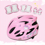 Xuanling Laste uisutamisvarustus Spordikaitsevarustus Tasakaaluratas Beebi rulluisutamise p&otilde;lve- ja k&uuml;&uuml;narnukikaitsmete komplekt Helmet + Knee Pads + Elbow Pads + Palm Pads (Pink) roosa