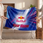 Red Bull Racing flanelltekk, personaalse nimega pehme visketekk, kodu sisustuskingitus 130cmx150cm
