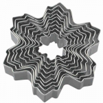 9 tk / komplekt Snowflake roostevabast terasest k&uuml;psise l&otilde;ikurid, k&uuml;psised, kondiitritooted, vormid koogi kaunistamiseks 9Pcs/Set