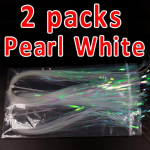 2 kott 2mm UV Flashabou Holograafiline Tinsel Stonefly Nymph Back Jig Body Wrap Peibutis P&uuml;&uuml;gik&auml;rbse sidumismaterjal 35cm X about 80 strands p&auml;rl valge v&auml;rv