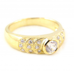 Bague Plaqu&eacute; Or 'D&eacute;esse' blanc 56 valge