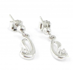 Les Tr&eacute;sors De Lily [I1088] - Boucles Argent 'C&acirc;lin' Blanc argent&eacute; (rhodi&eacute;) - 15x5 mm valge