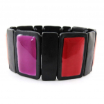 NOA [J1969] - Bracelet Cr&eacute;ateur 'Arlequin' rouge violet punane