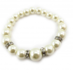 Les Tr&eacute;sors De Lily [J6882] - Bracelet 'Sissi' ivoire valge