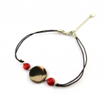 Les Tr&eacute;sors De Lily [N5067] - Bracelet Argent 'Min&eacute;ralia' corail nacre pruun