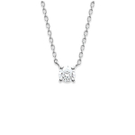 Les Tr&eacute;sors De Lily [P9267] - Collier Argent 'Essentiel' blanc argent&eacute; (rhodi&eacute;) - 5 mm valge