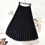 SCIONE s&uuml;gistalvine seemisnahast seelik Pikad plisseeritud seelikud Saias Midi Faldas Vintage naiste midiseelik One size must