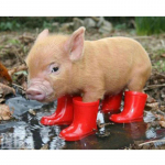 T&auml;ielik 5D Teemantmaaling Pig In Rain Saapad Tikand Ristpistes Kodukaunistus K&auml;sitsi valmistatud kingitus 25x30cm