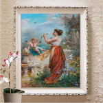 5D teemantmaal t&auml;isruudukujuline isetegemise ristpistes tikkimine portreekomplekt Kunst Pilt kividest kingituse teemantmosaiik Full Round 20X30CM