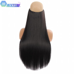 S&uuml;nteetilised sirged juuksepikendused ilma klambrita naturaalses varjatud salajases valejuukset&uuml;kis kiud s&uuml;nteetilised lainelised juuksed