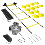 Speed ​​Agility treeningkomplekt Agility redel 12 pulgaga, 12 koonuse ja 4 vaiaga jalgpalliredel