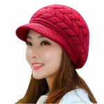 Talvem&uuml;tsid Naistele Talve nokam&uuml;tsid Koo Naiste M&uuml;ts Naiste Nokam&uuml;ts T&uuml;drukud Skullies M&uuml;tsid Kapott Femme Snapback Villane Soe M&uuml;ts 54-60CM punane