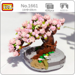 LOZ 1661 igavene lill roosa sakura kirsipuu potitaim 3D-mudel DIY miniklotsid klotsid ehitusm&auml;nguasi ilma kastita