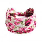 Puuvillane pehme pea&uuml;mbris Bandana turban elastne s&otilde;lme juukseaksessuaarid Vintage peapaelad laiad lilleprintid Boho 17