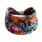 Puuvillane pehme pea&uuml;mbris Bandana turban elastne s&otilde;lme juukseaksessuaarid Vintage peapaelad laiad lilleprintid Boho 59
