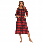 Bright Deer naiste rasedusmantel pidžaama t&ouml;&ouml;- ja s&uuml;nnituskleit Haigla Triibuline t&otilde;mblukuga Pikk s&uuml;nnitus Imetamine Imetamine S&uuml;nnitusj&auml;rgsed &ouml;&ouml;s&auml;rgid XXL must/punane