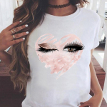 Teeprint Naiste riietus Silmad Ripsmed Trend armas 90ndate stiil, suvine naiste T-topp vabaaja l&uuml;hikeste varrukatega naiste mood graafiline T-s&auml;rk 2XL