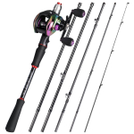 SOUGAYILANG Baitcasting &otilde;ngeritv Baitcasting kalarulli komplekt 2,1 m 2,4 m p&uuml;&uuml;gikepp ja &uuml;lekandearv 7,2:1 19+1BB kalastusrulli kombinatsioon 1.8M-Left must