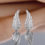 BELLA BOX Lihtne stiilne tiib Fairy Wings naiste k&otilde;rvar&otilde;ngas s&auml;rava kristallist tsirkoonkiviga igap&auml;evaseks kandmiseks &otilde;rnad naiste ehted Gold-color valge