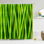 Zen Roheline bambusest Buddha du&scaron;ikardin maastik vesik&uuml;&uuml;nal kivi Lotu taim aiamaastik Veekindel vannitoa kardin 180*200CM