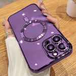 Luksuslik kattega magnetiline juhtmevaba laadimistelefoni &uuml;mbris telefonile IPhone 15 Pro Max 13 14 12 11 Pro Max XS Mini X XR 8 Plus l&auml;bipaistev pehme silikoonist p&otilde;rutuskindel kate iPhone 15 plus