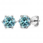 BagueRingen Real 0,5-1 Carat D v&auml;rvi Moissanite Stud k&otilde;rvar&otilde;ngad naistele Tippkvaliteediga 925 Sterling H&otilde;bedast s&auml;delevad pulmaehted 2*1 Carat sinine