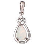 Les Tr&eacute;sors De Lily [R3028] &ndash; k&auml;sit&ouml;&ouml;na valmistatud h&otilde;bedane ripats 'Goddess Opal' h&otilde;bevalge (roodiumiga kaetud) - 12x9mm valge