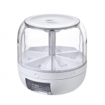 Teravilja jaotur, p&ouml;&ouml;rlev riisi dosaatori hoiukonteiner, 6-kambriline kuivtoidu dosaator koos m&otilde;&otilde;tetopsiga, k&ouml;&ouml;gis kasutatavad toiduainete s&auml;ilitusn&otilde;ud One Size valge