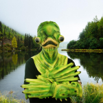 Halloween Cosplay Horror Catfish mask kinnastega maskeraadiks Halloweeni peoks Lateks t&auml;ismask peomask t&auml;iskasvanutele roheline