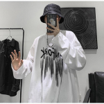 Meeste pikkade varrukatega T-s&auml;rgid Graafilise kirjaga T-s&auml;rgid Moebr&auml;ndi t-s&auml;rgid meestele Meeste r&otilde;ivad Vabaaja T-s&auml;rgid Meeste Suvine Korea Retro M must