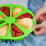 8-kolmnurksed &uuml;mmargused silikoonist koogivormid kondiitritooted muffini pitsa k&uuml;psetusplaadi vorm oranž